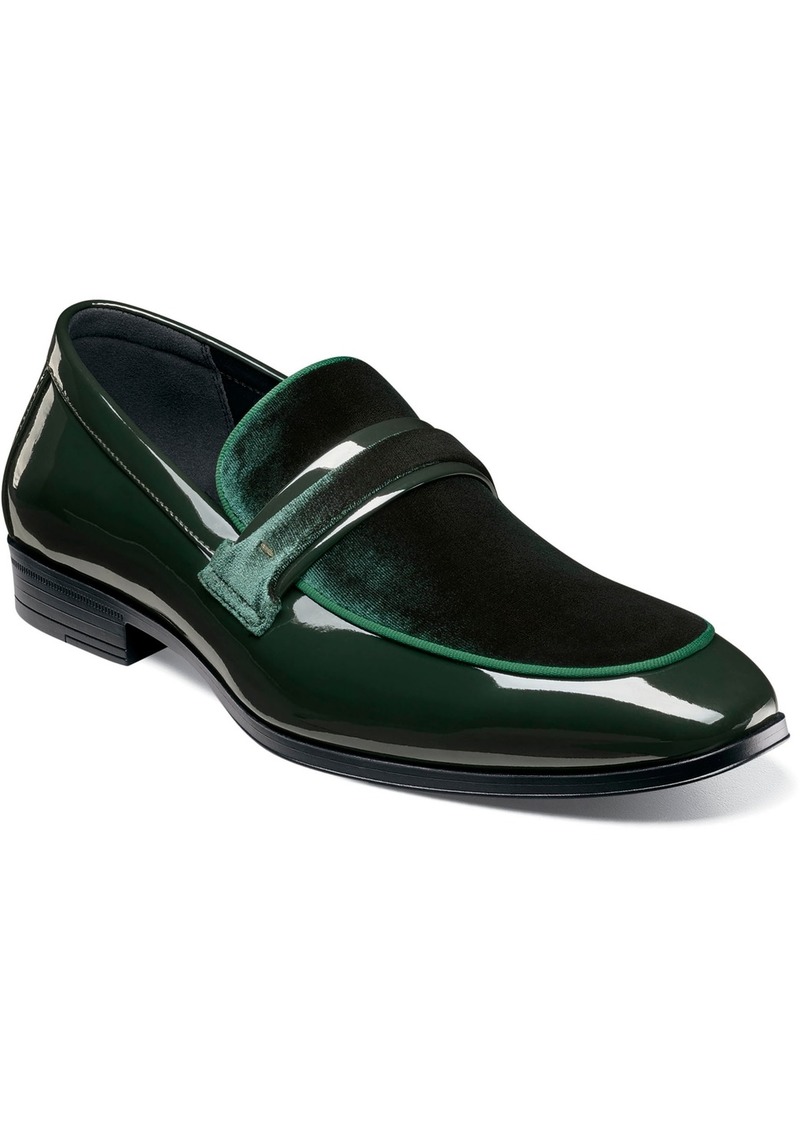 Stacy Adams Men's Spratley Moc Toe Saddle Slip On Loafer - Green