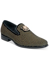 Stacy Adams Men's Swagger Studded Ornament Slip-on Loafer - Black/Gold