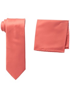 Stacy Adams Men's Tall-Plus-Size Satin Solid Tie Set Extra Long