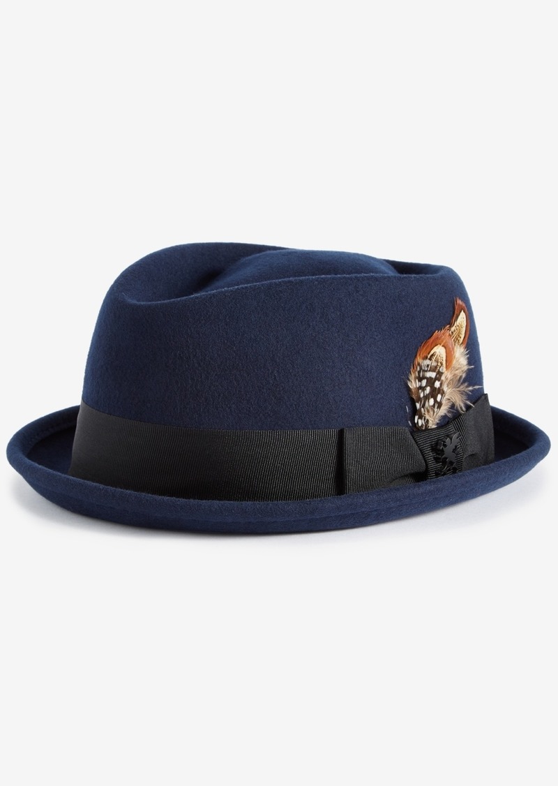 Stacy Adams Men's Wool Diamond Crown Fedora - Navy