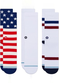 Stance Americana Crew Socks 3 Pack, Men's, Medium, Multi
