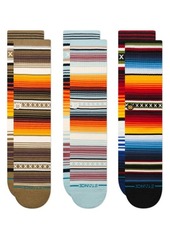 Stance Assorted 3-Pack Curren Mismatched Stripe Crew Socks