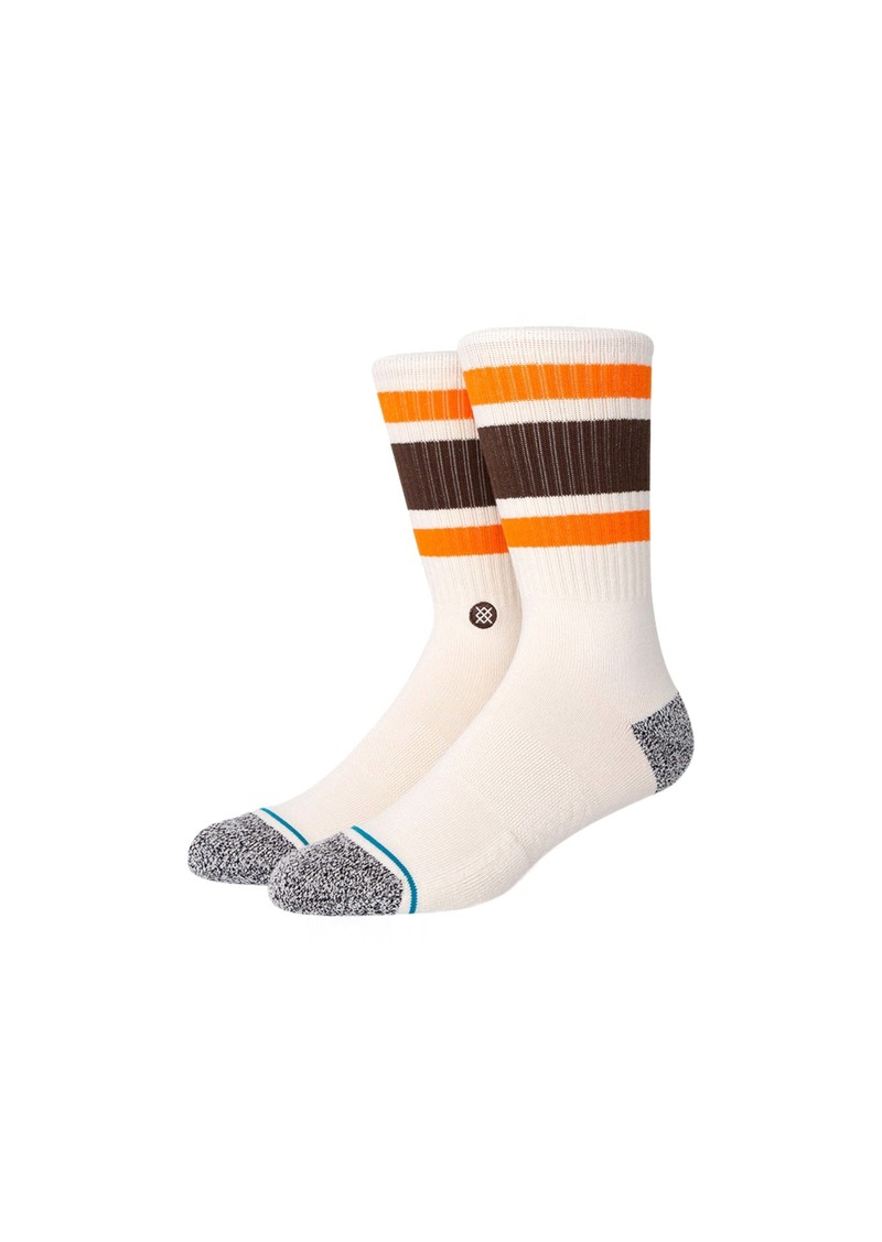 Stance Casual Boyd ST Off White/Orange/Brown Crew Socks A556A20BOS-OFW