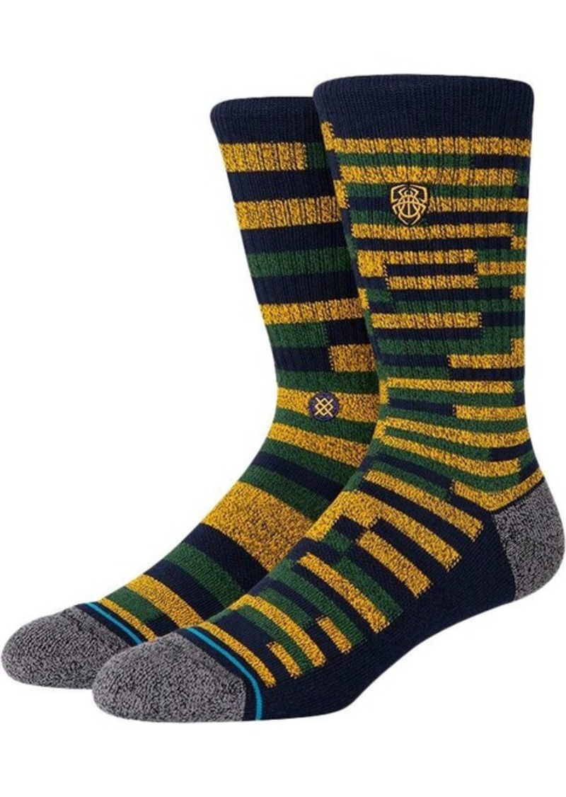 Stance Donovan Mitchell Boards Crew Socks, Men's, Medium, Navy Blue | Father's Day Gift Idea