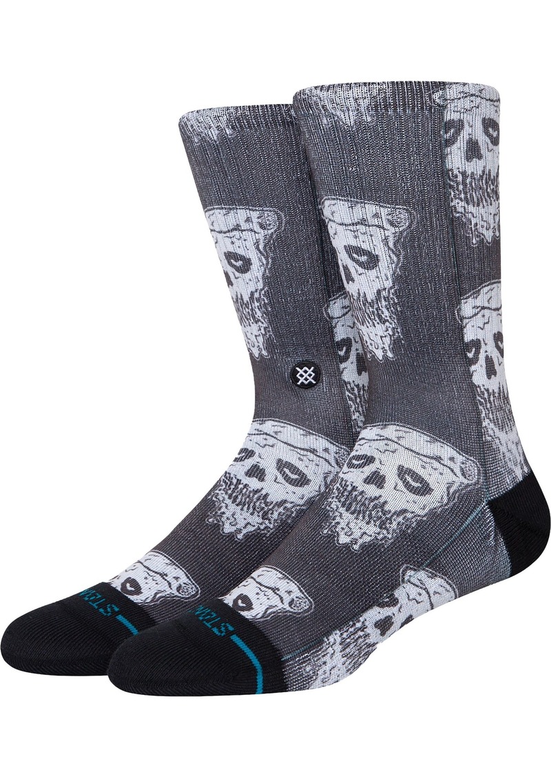 Stance Pizza Face Crew Socks, Men's, Large, White | Father's Day Gift Idea
