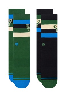 Stance x NBA Milwaukee Bucks ST 2-Pack Crew Black/Grey Socks A555C22BCK-DNG