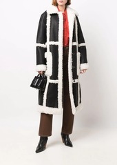 STAND STUDIO panelled faux shearling coat