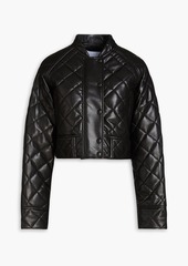 Stand Studio - Ava cropped quilted faux leather jacket - Black - FR 38