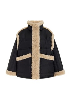 Stand Studio - Dorothy Sherpa-Trimmed Quilted Down Coat  - Black - FR 40 - Moda Operandi