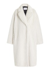 Stand Studio - Genevieve Ribbed Faux Fur Coat - White - FR 36 - Moda Operandi