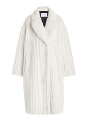 Stand Studio - Genevieve Ribbed Faux Fur Coat - White - FR 34 - Moda Operandi