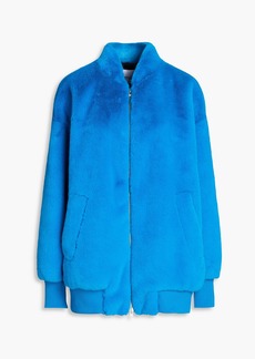Stand Studio - Iman faux fur bomber jacket - Blue - FR 32