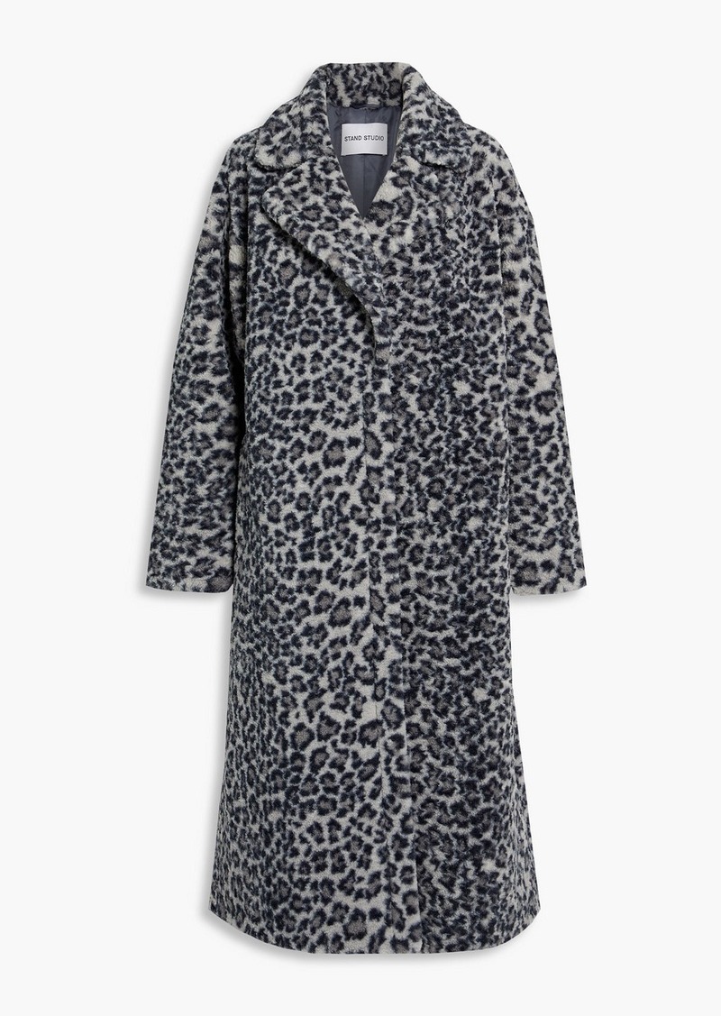 Stand Studio - Leopard-print faux shearling coat - Blue - FR 34