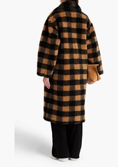 Stand Studio - Maria checked faux shearling coat - Brown - FR 38