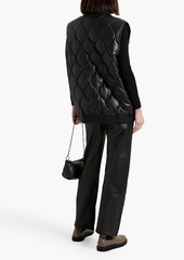 Stand Studio - Winter quilted faux leather vest - Black - FR 36