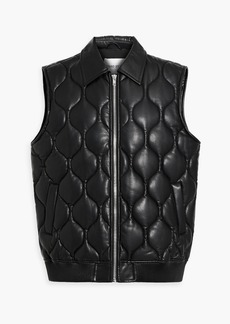 Stand Studio - Winter quilted faux leather vest - Black - FR 36