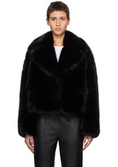 Stand Studio Black Samara Faux-Fur Jacket