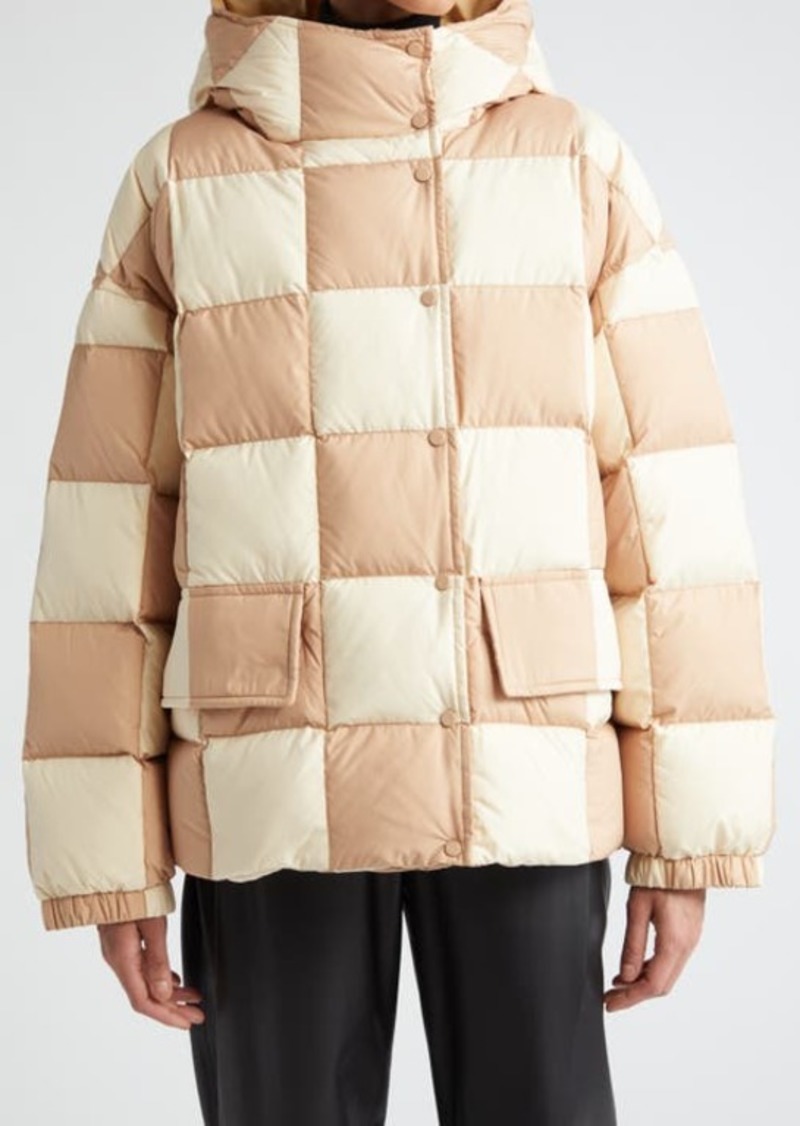 Stand Studio Darla Checkered Hooded Down Puffer Jacket