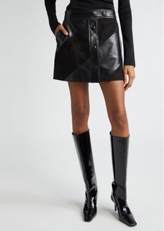 Stand Studio Seona Suede & Leather Panel Miniskirt