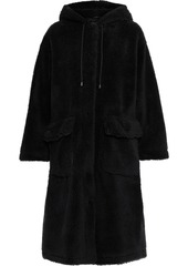 Stand Studio Woman Jessica Oversized Faux Shearling Hooded Coat Black