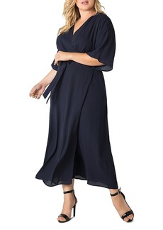 standards & practices Olivia Kimono-Sleeve Maxi Wrap Dress