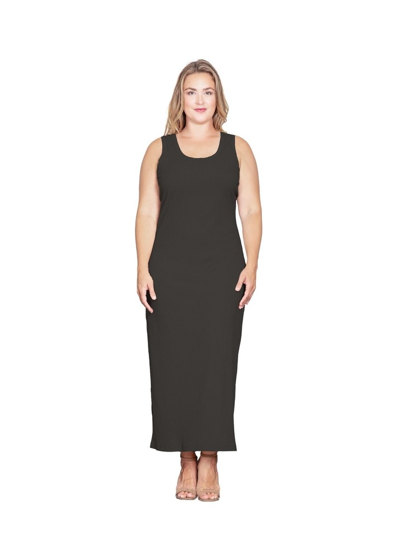 Standards & Practices Plus Size Sleeveless Rib-Knit Maxi Dress - Black