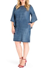 Standards & Practices Sharon Ruffle Sleeve Minidress in Med Blue at Nordstrom