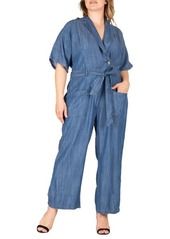 Standards & Practices Tie Waist Denim Jumpsuit