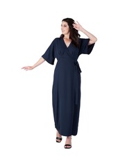 Standards & Practices Women's Kimono Maxi Wrap Dress - Slate blue