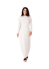 Standards & Practices Women's Knit Crochet Boat Neck Maxi Dress - Off-white