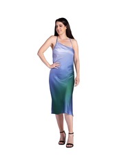 Standards & Practices Women's Ombre Print Asymmetric Satin Slip Dress - Graciablue