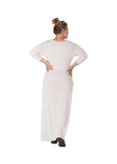Standards & Practices Women's Plus Size Knit Crochet Boat Neck Maxi Dress - Off-white