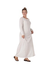 Standards & Practices Women's Plus Size Knit Crochet Boat Neck Maxi Dress - Off-white