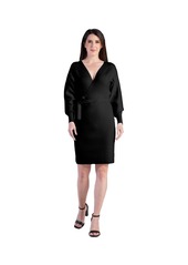 Standards & Practices Women's V-Back Full Sleeve Sweater Knit Mini Dress - Black