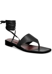 STAUD Alexandre Lace Up Sandal Womens Leather Flat Thong Sandals