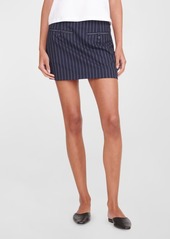 STAUD Annette Pinstripe Suiting Mini Skirt
