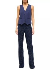 STAUD Avola Beaded Boot-Cut Pants