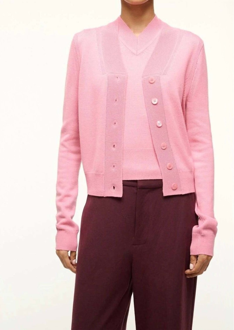 STAUD Baxter Cardigan In Pink