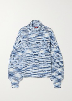 STAUD Benny Intarsia-knit Turtleneck Sweater