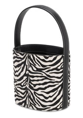 STAUD Bissett Zebra Print Ponyskin Bucket Bag