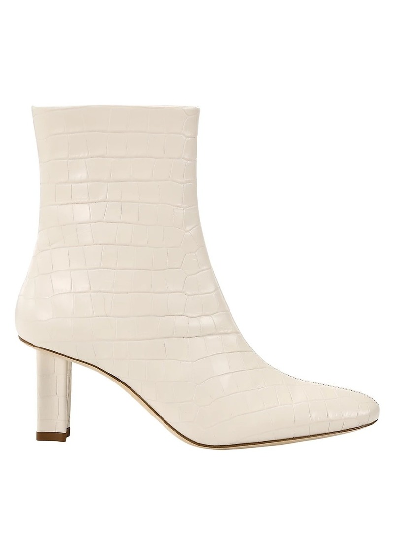Brando Croc-Embossed Leather Ankle Boots