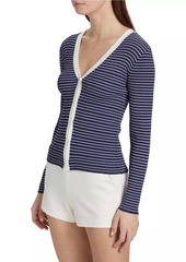 STAUD Cargo Rib-Knit V-Neck Cardigan