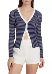 STAUD Cargo Rib-Knit V-Neck Cardigan