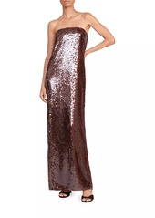 STAUD Casey Sequined Strapless Gown