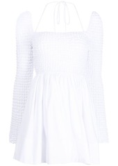 STAUD Cassidy smocked stretch-cotton minidress