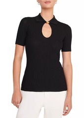 STAUD Cataleya Ribbed Cut-Out Top