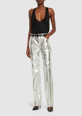 STAUD Chisel Faux Leather Straight Pants