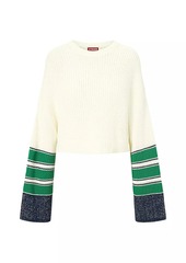 STAUD Cliff Striped Cotton-Blend Sweater