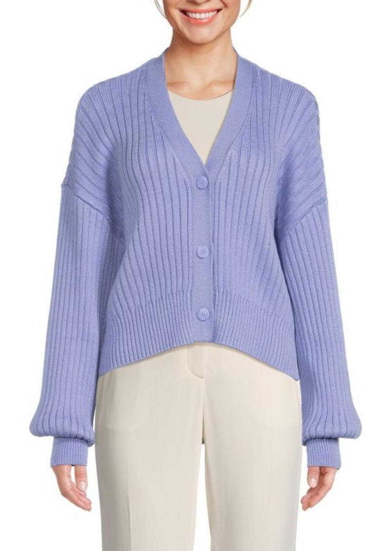 STAUD Eloise Ribbed Knit Cardigan