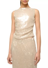 STAUD Eton Sequined Sleeveless Top